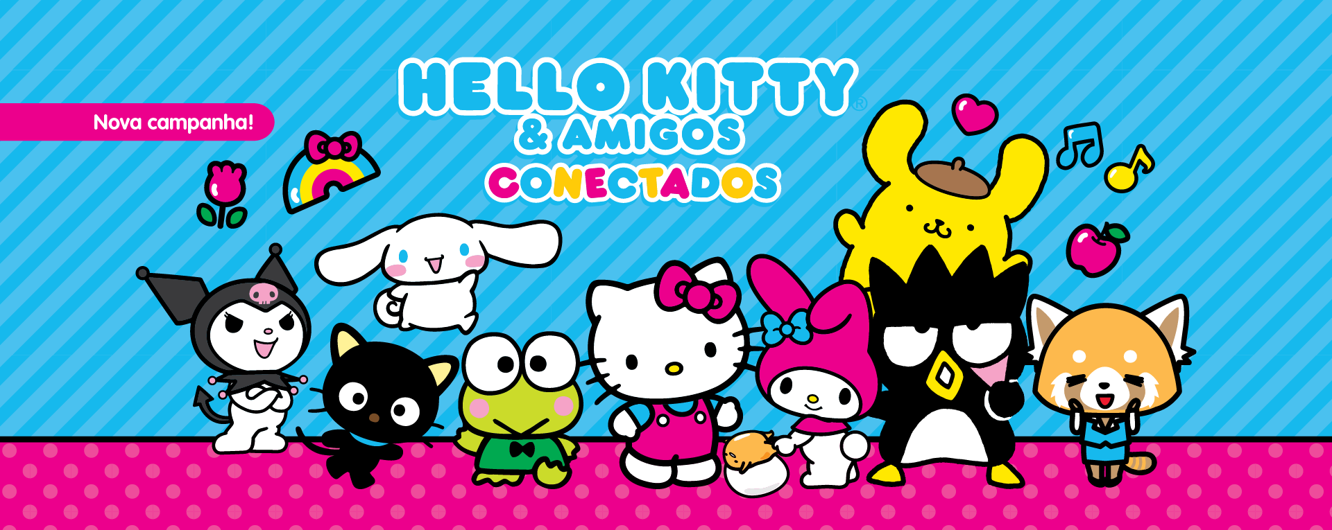 Sanrio Anime Hello Kitty Roupa interior, Kawaii Desenhos Animados